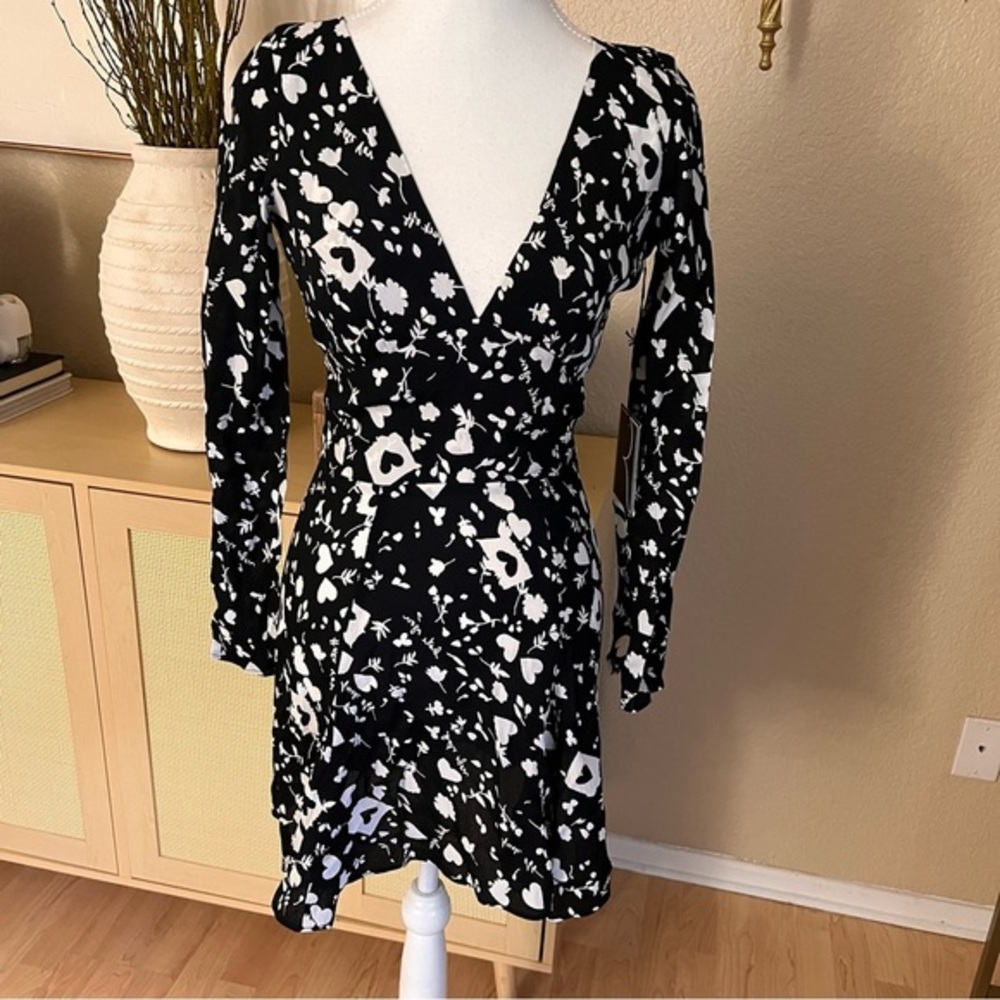 RARE Reformation NWT F‎ Off Hate You Heart Print Primrose Dress Sz XS